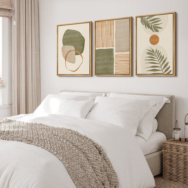 IDEA4WALL Mid Century Modern Boho Organic Tropical Leaf
